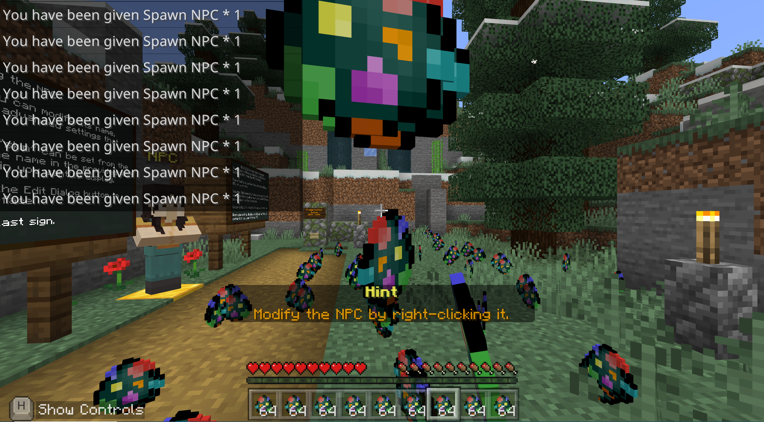 i found an npc on the hypixel logo in the bedwars spawn