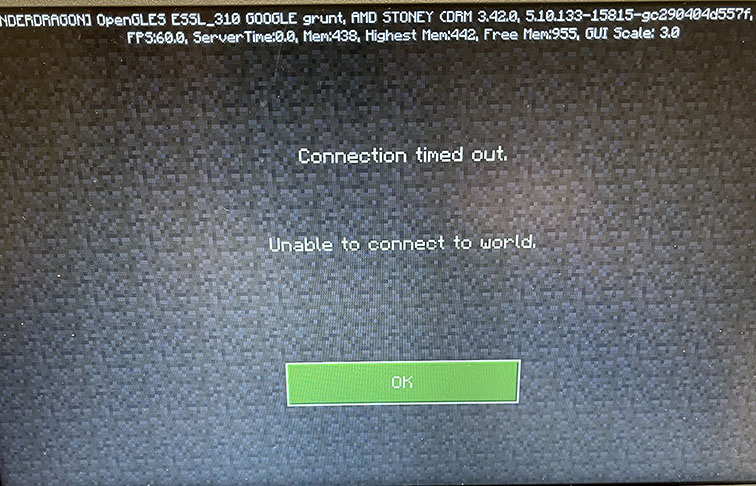 Conceit zwart houding Connection Timed Out – Minecraft: Education Edition Support